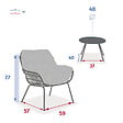 HESPERIDE - Salon de jardin duo "Paopao" graphite en acier traité en epoxy - vignette