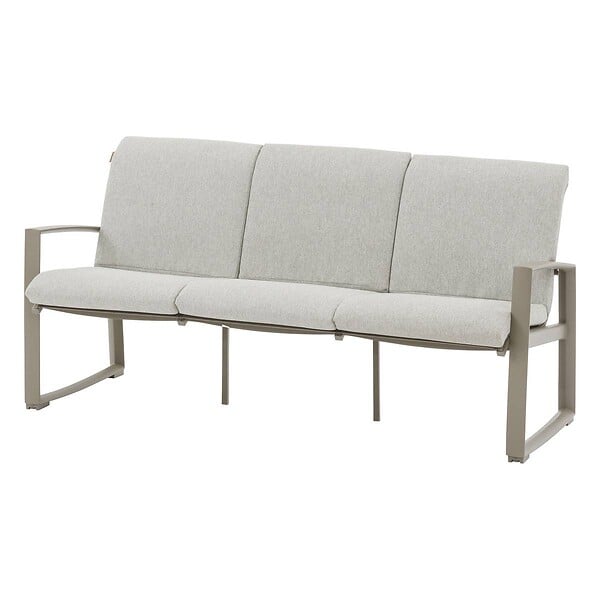 HESPERIDE - Salon de jardin "Boreane" Noisette & café 5 places en aluminium texaline et polyester - large
