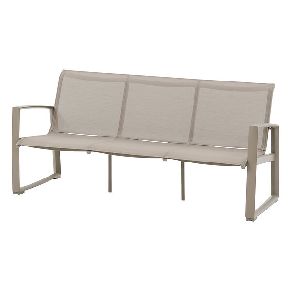 HESPERIDE - Salon de jardin "Boreane" Noisette & café 5 places en aluminium texaline et polyester - large