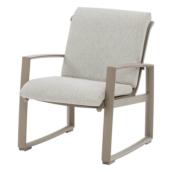 HESPERIDE - Salon de jardin "Boreane" Noisette & café 5 places en aluminium texaline et polyester - large