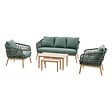 HESPERIDE - Salon de jardin "Orissa" vert olive 5 places en polyester et acier - vignette