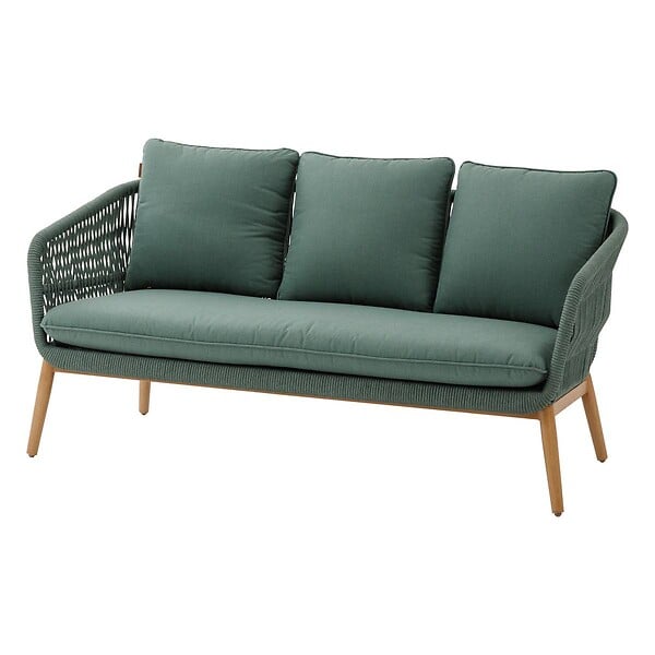 HESPERIDE - Salon de jardin "Orissa" vert olive 5 places en polyester et acier - large