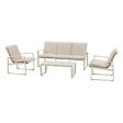 HESPERIDE - Salon de jardin "Boreane" lin & argile 5 places en aluminium texaline et polyester - vignette