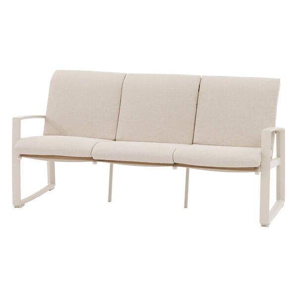 HESPERIDE - Salon de jardin "Boreane" lin & argile 5 places en aluminium texaline et polyester - large