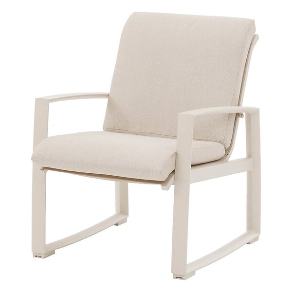 HESPERIDE - Salon de jardin "Boreane" lin & argile 5 places en aluminium texaline et polyester - large