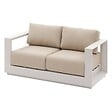 HESPERIDE - Canapé de jardin "Allure" avoine & beige zebrano 2 places en aluminium et polyester - vignette