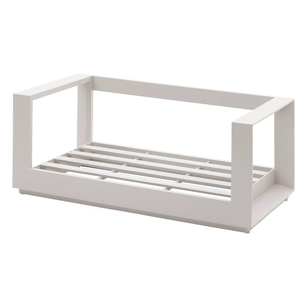 HESPERIDE - Canapé de jardin "Allure" avoine & beige zebrano 2 places en aluminium et polyester - large