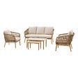 HESPERIDE - Salon de jardin "Orissa" Taupe 5 places en polyester et acier - vignette