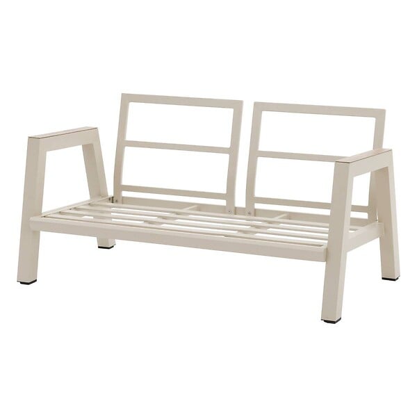 HESPERIDE - Canapé de jardin "Axiome" argile 2 places en aluminium et polyester - large