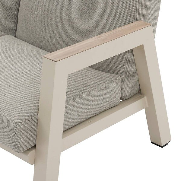 HESPERIDE - Canapé de jardin "Axiome" argile 2 places en aluminium et polyester - large