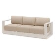 HESPERIDE - Canapé de jardin "Allure" avoine & beige zebrano 3 places en aluminium et polyester - vignette
