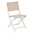 HESPERIDE - Lot de 4 chaises de jardin pliantes "Modula" lin et argile - vignette