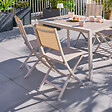 HESPERIDE - Lot de 4 chaises de jardin pliantes "Essentia" lin & argile - vignette