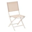 HESPERIDE - Lot de 4 chaises de jardin pliantes "Essentia" lin & argile - vignette