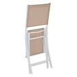 HESPERIDE - Lot de 4 chaises de jardin pliantes "Essentia" lin & blanc en aluminium traité époxy - vignette