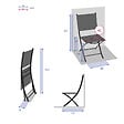 HESPERIDE - Lot de 4 chaises de jardin pliantes "Modula" vert olive & graphite en acier traité époxy - vignette