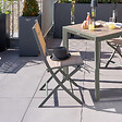 HESPERIDE - Lot de 4 chaises de jardin pliantes "Essentia" lin & vert laurier aluminium et texaline - vignette