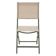HESPERIDE - Lot de 4 chaises de jardin pliantes "Essentia" lin & vert laurier aluminium et texaline - vignette