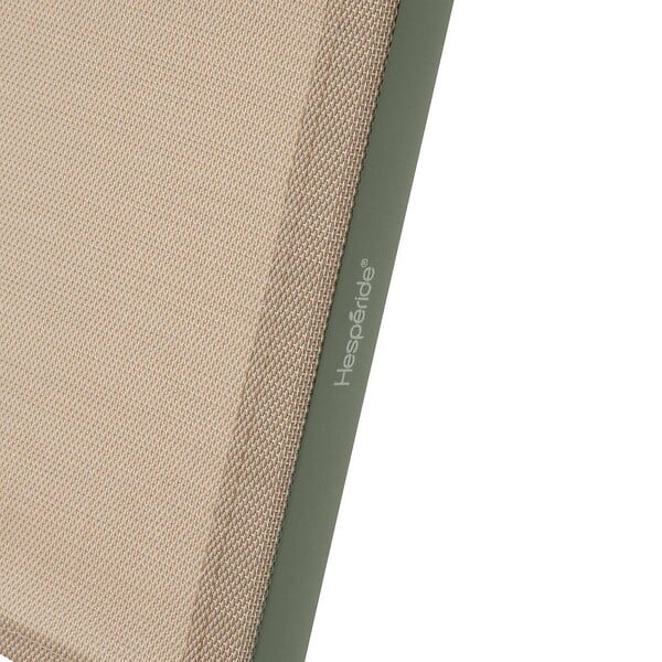 HESPERIDE - Lot de 4 chaises de jardin pliantes "Essentia" lin & vert laurier aluminium et texaline - large