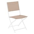 HESPERIDE - Lot de 4 chaises de jardin pliantes "Modula" lin & blanc en acier traité époxy - vignette