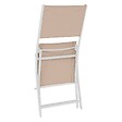 HESPERIDE - Lot de 4 chaises de jardin pliantes "Modula" lin & blanc en acier traité époxy - vignette
