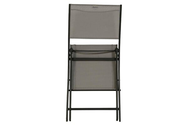 HESPERIDE - Lot de 4 chaises de jardin pliantes "Modula" galet & graphite acier traité époxy - large