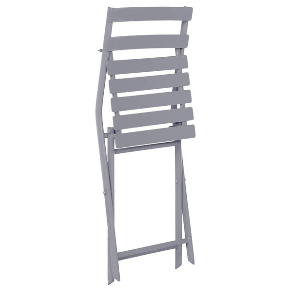 HESPERIDE - Chaise de jardin pliante "Greensboro" gris quartz en acier traité époxy - large
