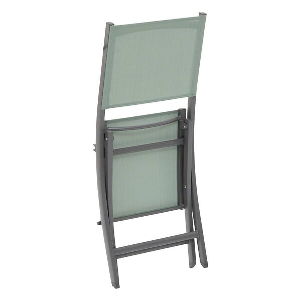 HESPERIDE - Lot de 4 chaises de jardin pliantes "Essentia" vert olive et graphite - large