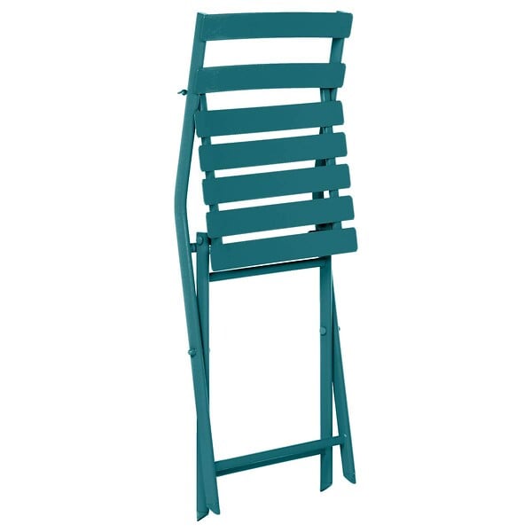 HESPERIDE - Chaise de jardin pliante "Greensboro" bleu canard en acier traité époxy - large
