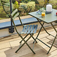 HESPERIDE - Chaise de jardin pliante "Greensboro" vert laurier acier - vignette