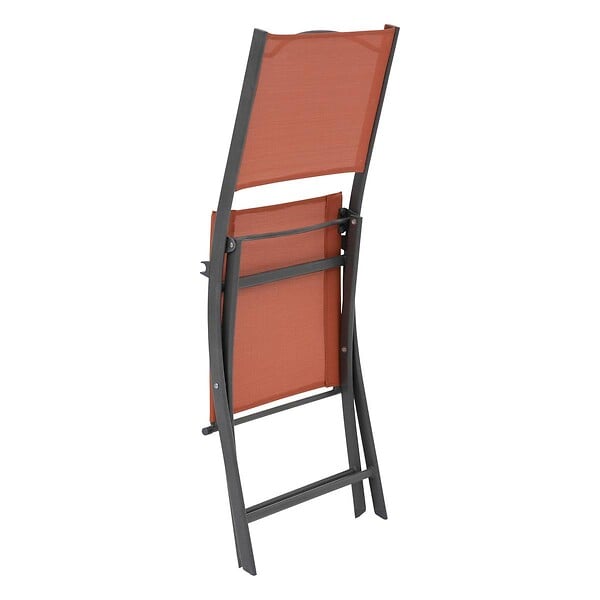 HESPERIDE - Lot de 4 chaises de jardin pliantes "Modula"  ambre et graphite - large