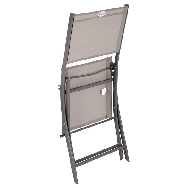 HESPERIDE - Lot de 4 chaises de jardin pliantes "Modula" noisette & tonka acier traité époxy - large