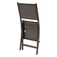 HESPERIDE - Lot de 4 chaises de jardin pliantes "Essentia" wengé & praliné aluminium et texaline - vignette