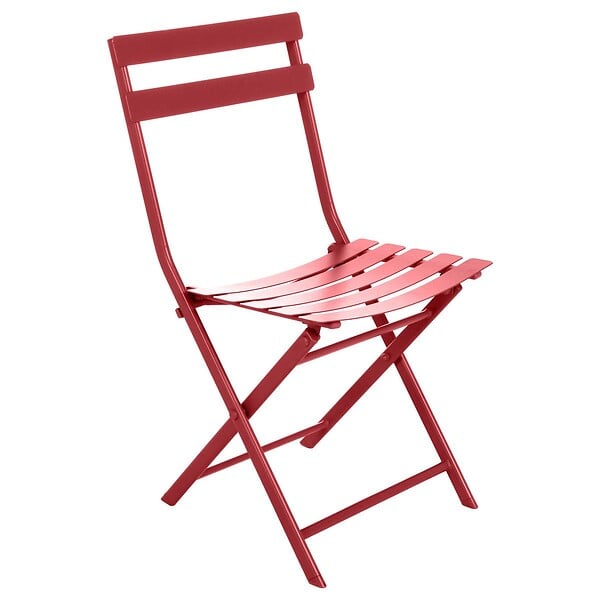 HESPERIDE - Chaise de jardin pliante "Greensboro" groseille en acier traité époxy - large