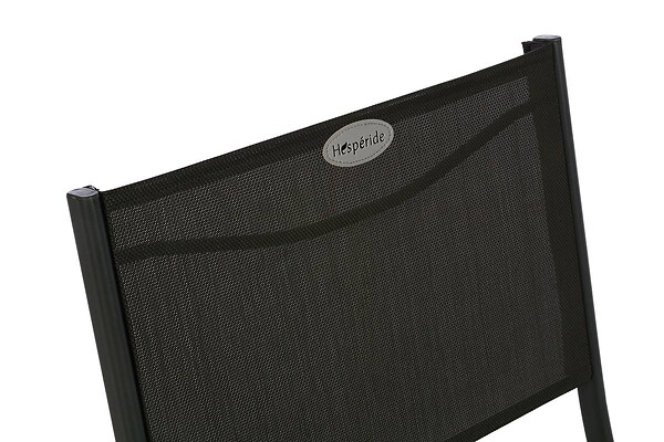 HESPERIDE - Lot de 4 chaises de jardin pliantes "Modula" anthracite & graphite acier traité époxy - large