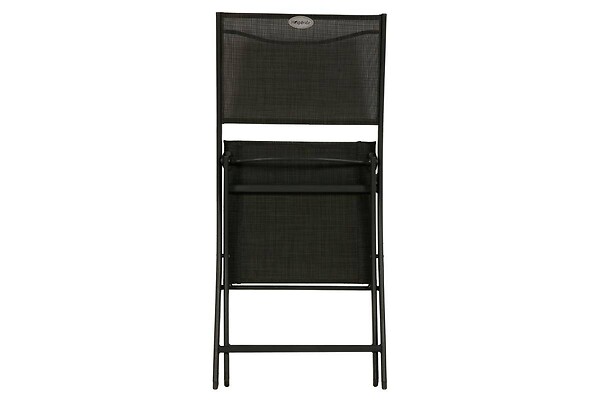HESPERIDE - Lot de 4 chaises de jardin pliantes "Modula" anthracite & graphite acier traité époxy - large