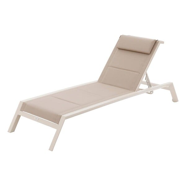 HESPERIDE - Transat "Allure" lin & argile 2 roues en aluminium et texaline - large