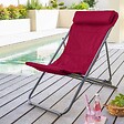 HESPERIDE - Chilienne de jardin pliante "Jubba" grenade & graphite en zinc et polyester - vignette