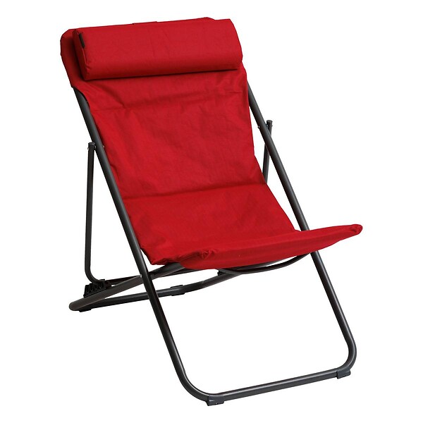 HESPERIDE - Chilienne de jardin pliante "Jubba" grenade & graphite en zinc et polyester - large