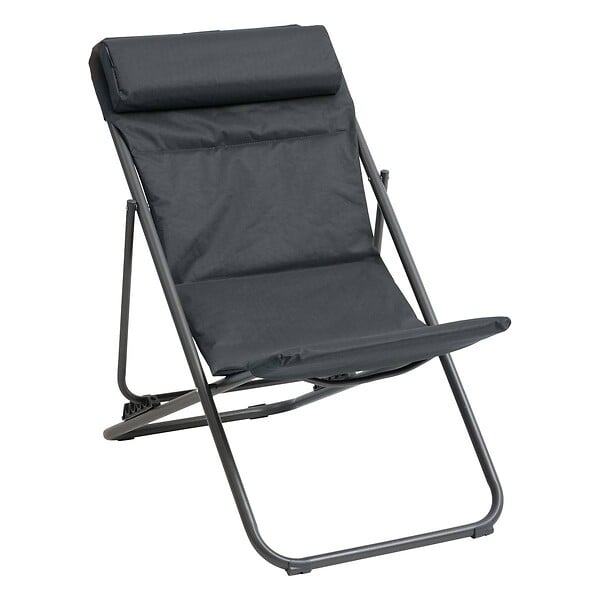 HESPERIDE - Chilienne de jardin pliante "Jubba" anthracite & graphite en zinc et polyester - large