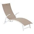 HESPERIDE - Transat "Samba" noisette & blanc en aluminium traité époxy - vignette