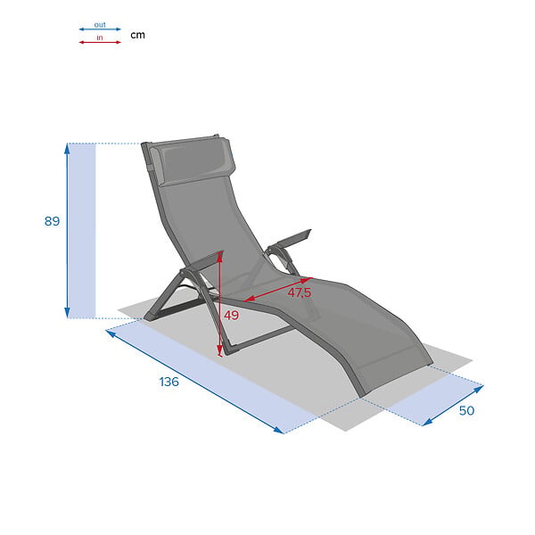 HESPERIDE - Transat "Decima" anthracite & graphite aluminium traité époxy en texaline - large