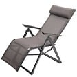 HESPERIDE - Fauteuil de jardin inclinable "Decima" noisette & praline 8 positions en aluminium traité époxy - vignette