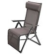 HESPERIDE - Fauteuil de jardin inclinable "Decima" noisette & praline 8 positions en aluminium traité époxy - vignette