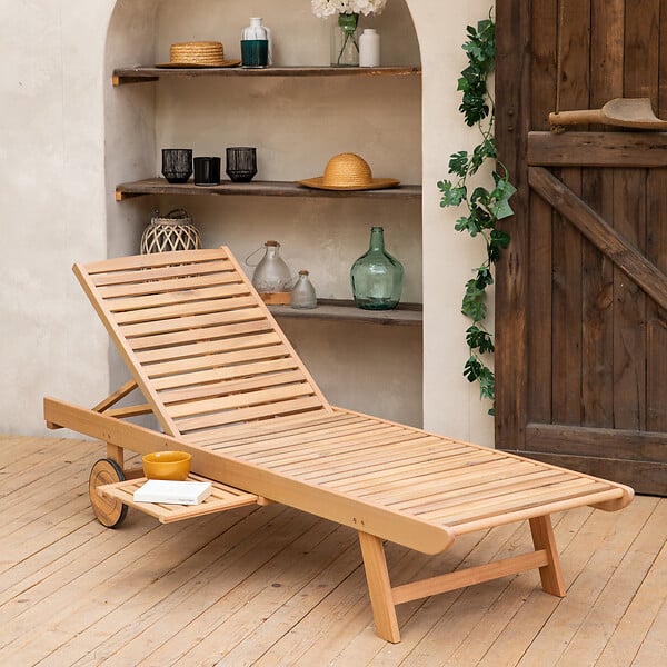 HAPPY GARDEN - Bain de soleil pliant en acacia KANAWA - large
