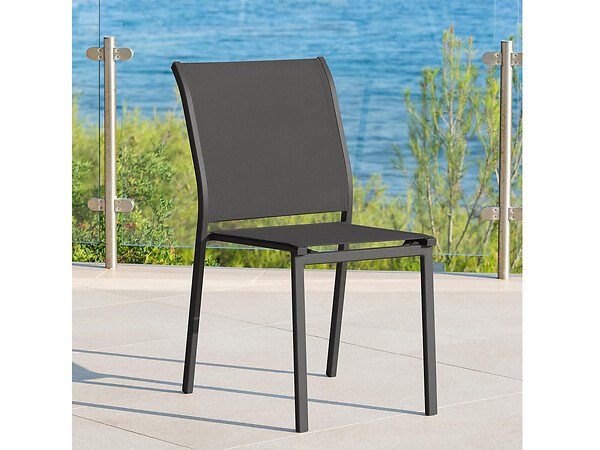 HESPERIDE - Chaise De Jardin En Aluminium Empilable Anthracite/graphite Essentia - Hespéride - large