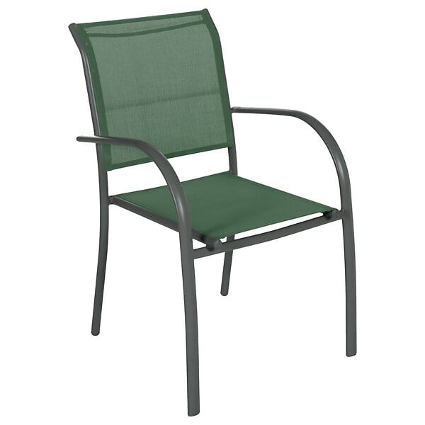 HESPERIDE - Fauteuil De Jardin En Texaline Piazza Olive / Graphite - Hespéride - large