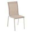HESPERIDE - Chaise de jardin empilable "Axant" lin & argile en aluminium traité époxy - vignette
