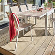 HESPERIDE - Chaise de jardin empilable "Essentia" lin & blanc en aluminium traité époxy - vignette