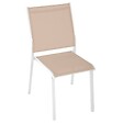 HESPERIDE - Chaise de jardin empilable "Essentia" lin & blanc en aluminium traité époxy - vignette